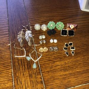 13 pairs of earrings